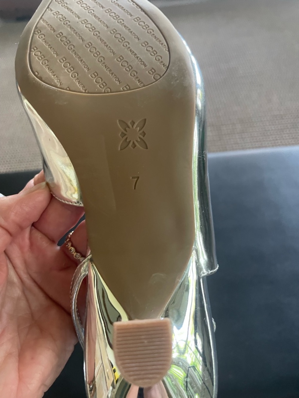 BCBGeneration Silver Pointed Slingback Heels - Picture 5 of 7
